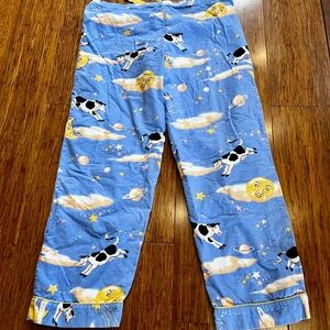Nick & Nora Blue Adult Pajamas with Cow and Moon Print
